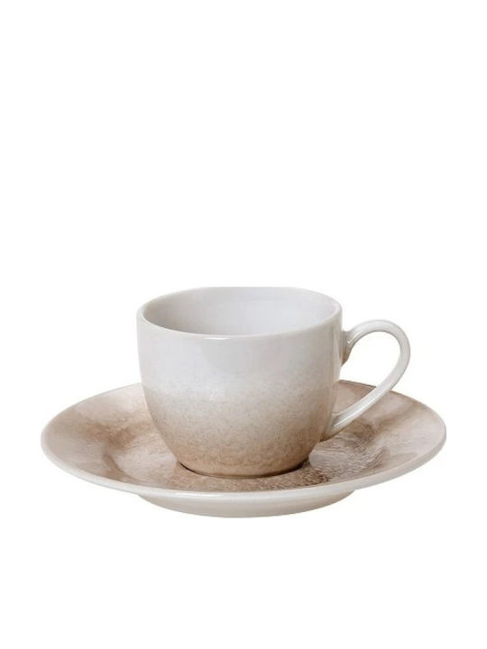 Cryspo Trio Jupiter Coffee Ceramic Beige Cup 110ml