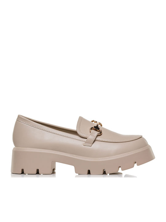 Chiara Foscari Γυναικεία Loafers σε Μπεζ Χρώμα