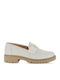 Leather Women's Moccasins In Beige Color