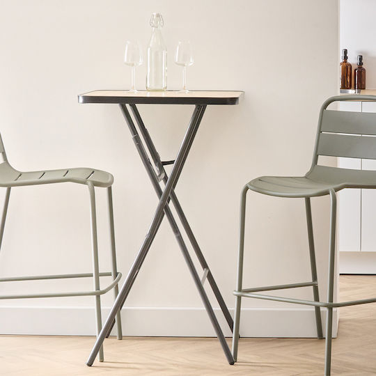 F-v Flexy Μπαρ Πτυσσόμενο Μαύρο 60.5x60.5x102.5εκ.