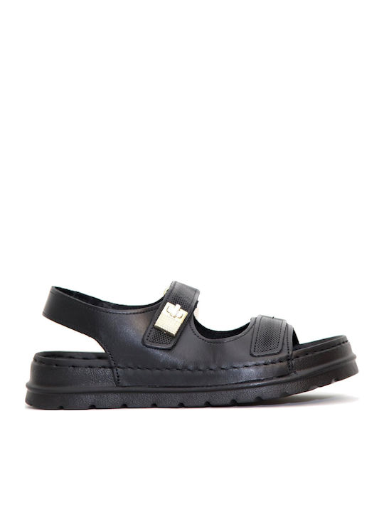 Deri Damen Anatomisch Schwarz Sandalen