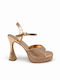 Sandals with Strass Rose Gold