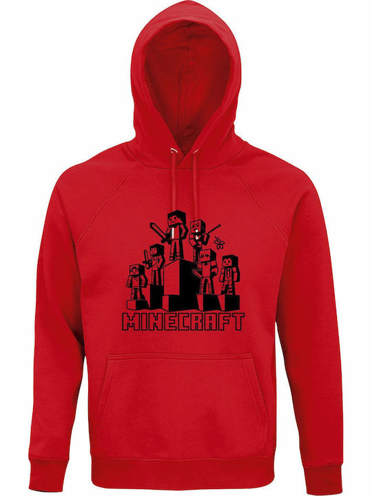 kirikoko Kinder-Sweatshirt mit Kapuze Rot Minec...