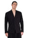 Summer Men's Suit Jacket with Regular Fit Black