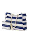 Benzi Fabric Beach Bag with Toiletry Bag Blue