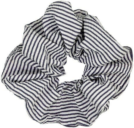 Striped Scrunchie Ριγέ Λαστιχάκια Μαλλιών Άσπρο-μαύρο
