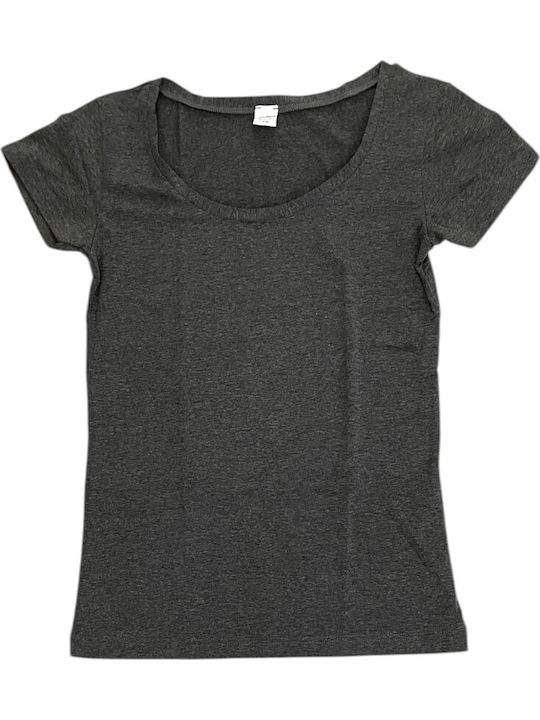 Jadea Short Sleeve Dark Gray Women's T-Shirt