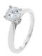 Single Stone Ring From 18K White Gold With Diamond