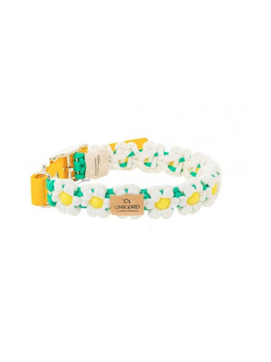 Unicord Handmade Dog Collar Blossom White Green Yellow Beads 51-57cm XLarge