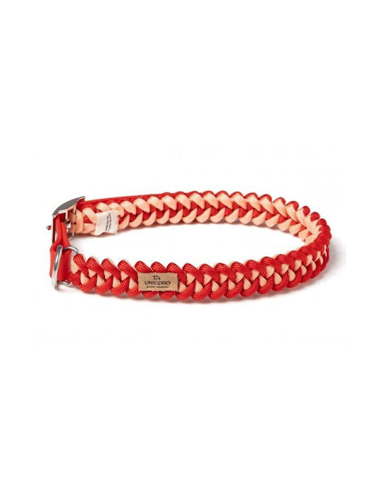 Unicord Handmade Dog Collar Collar Shark Teeth Orange Pastel Red 37-43cm Medium