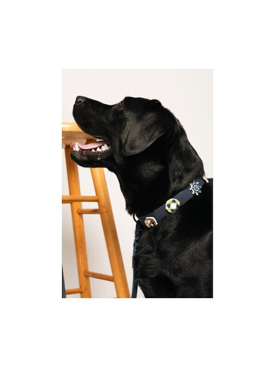 Unicord Waterproof Handmade Dog Collar Necklace Crocs Charm Navy Blue 30-36cm Small