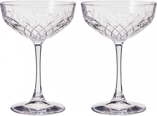 Excellent Houseware Set Pahare Cocktail Cu Picior Din Sticlă 250ml 2 Bucăți