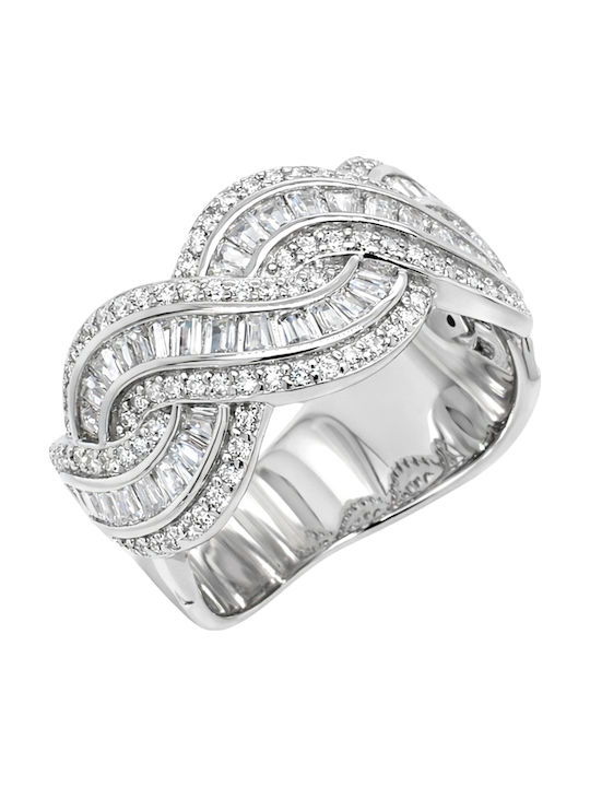 Xrisokosmima Women's Ring with Zircon from Silver