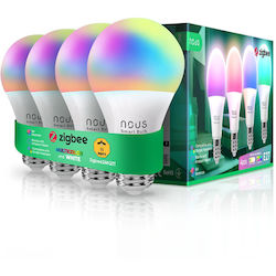 Nous Becuri Inteligente LED 9W E27 RGB 4 Bucăți