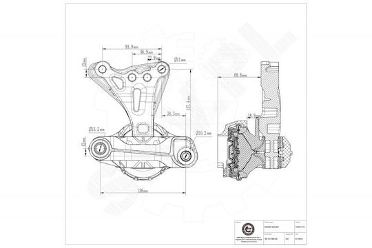 Front Rechtes Motorhalterung Citroen C-Elysee C3 II C4 Ds3 9676780580