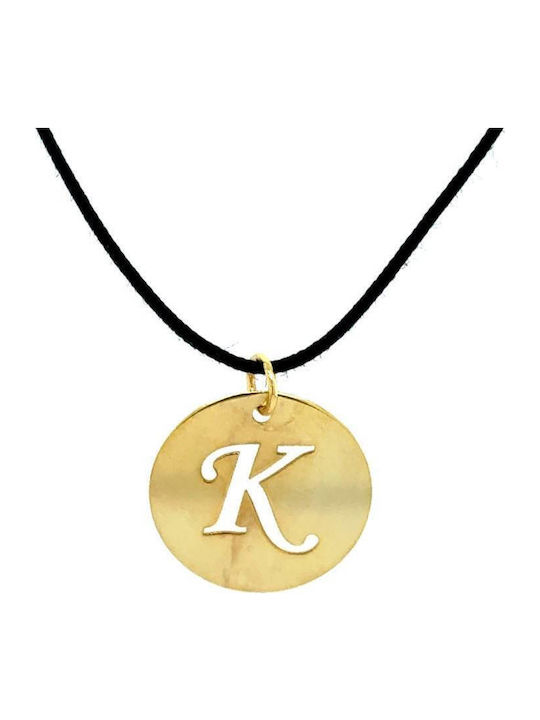 Drandakis Charm Monogramă din Aur 9K Negru