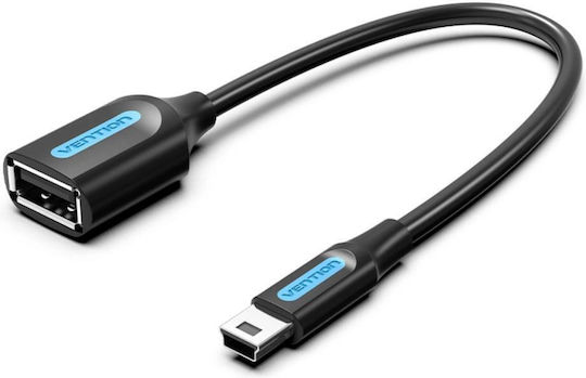 Vention USB 2.0 Cable mini USB-B male - USB-A female Μαύρο 0.15m -46639