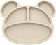 Amek Toys Toddler Silicone Food Plate Beige