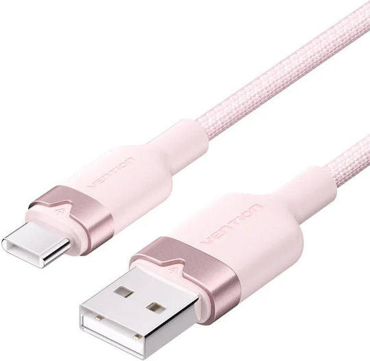 Vention Cablu USB 2.0 USB-C Bărbătesc - USB-A Roz 1m CWBPF