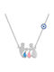 VTJ Necklace Family From Pink Gold Plated Silver Blue