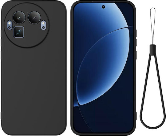 Realme GT 8 Pro 5G OEM Silicone Back Cover Black With Strap