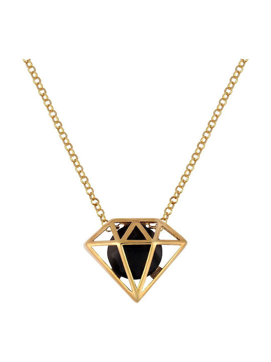 VTJ Necklace Silver With Black Diamond
