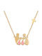 VTJ Necklace Family In Pink Gold Plated Silver Pink