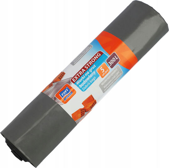 RAVI Trash Bags For Debris Capacity 300lt 5pcs Black