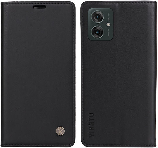 Motorola Moto G55 5g Yikatu Yk-001 Flip Wallet Synthetic Leather Pu Tpu Black Wallet Stand Mobile Phone Case