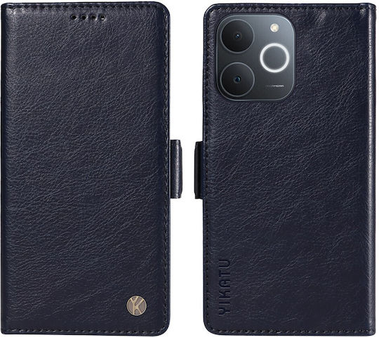 Yikatu Yk-007 Flip Brieftasche Synthetisches Leder Pu Tpu Dunkelblau Wallet Stand Für Realme Note 70T