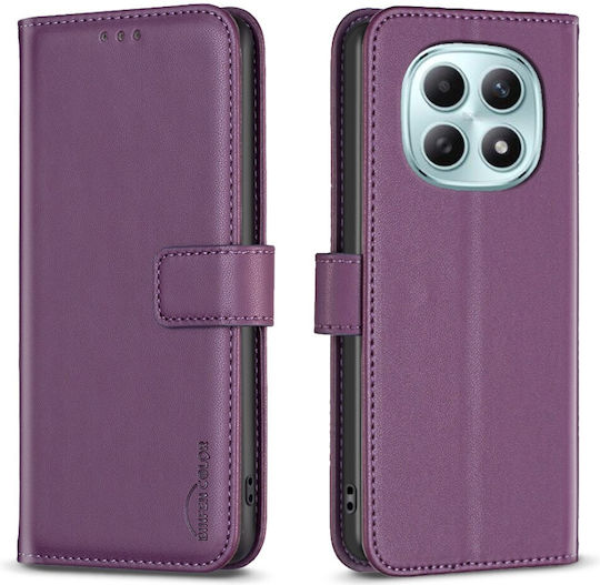 Θήκη Xiaomi Poco M8 5g Redmi Note 15 5g Redmi Note 15 4g Binfen Color Bf17 Flip Πορτοφόλι Συνθετικό Δέρμα Pu Tpu Μωβ Σκούρο Wallet Stand