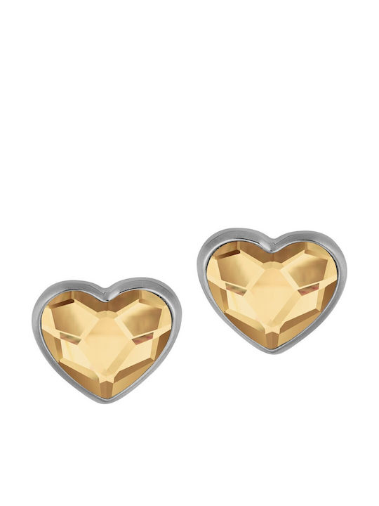 Verorama Silver Gold Plated Earrings with Stones