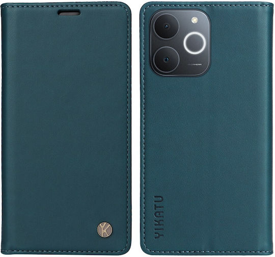 Realme Note 70T Yikatu Flip Geldbörse Synthetisches Leder Pu Tpu Grüne Wallet Stand