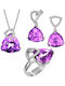 Verorama Set with Necklace Earrings and Ring Made of Silver with Stones