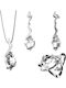 Verorama Set with Necklace Earrings & Ring from Silver with Stones