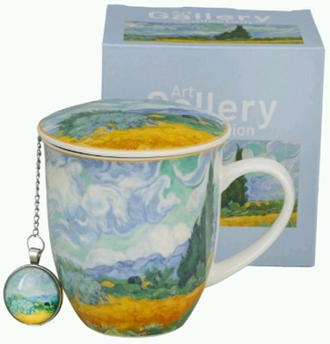 Κούπα 400ml Καπάκι Φίλτρο Τσαγιού Κουτί Duo Van Gogh Wheat Field