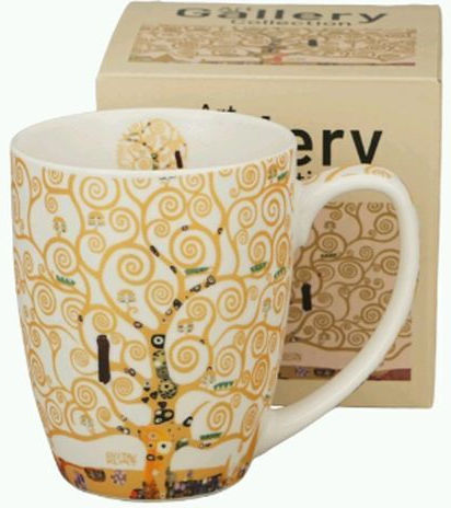 Mug 360ml Box Duo Klimt Tree Life Ecru