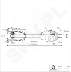 Половин Ос Кинения Skoda Superb Iii Vw Arteon Passat Touran Предна Дясна 3q0407762hx Половин Ос Кинения Skoda Superb Iii Vw Arteon Passat Touran Предна Дясна 3q0407762hx