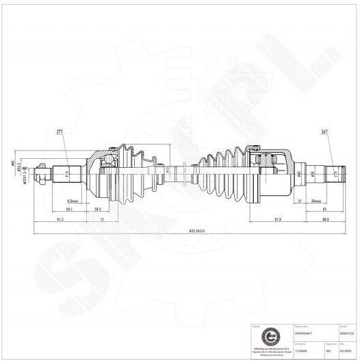 Ημιαξόνιο Κίνησης Ford Focus I Mondeo I Ii Iii Jaguar X-type I Εμπρός Αριστερό 1132509
