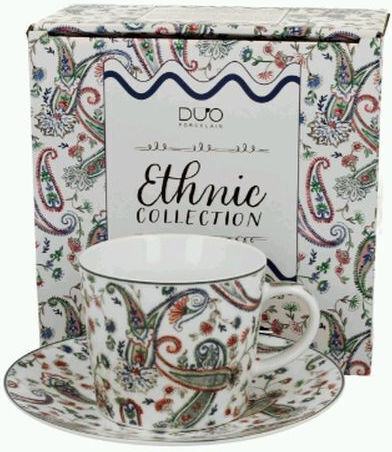 Φλιτζάνι 250ml Πιατάκι Κουτί Duo Ethnic Collection Liberty