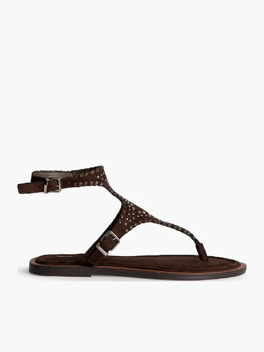 Flatforms Schwarze Damen Sandalen