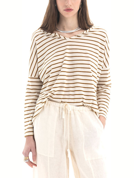 Four Minds Blouse Μπλούζα Καφέ