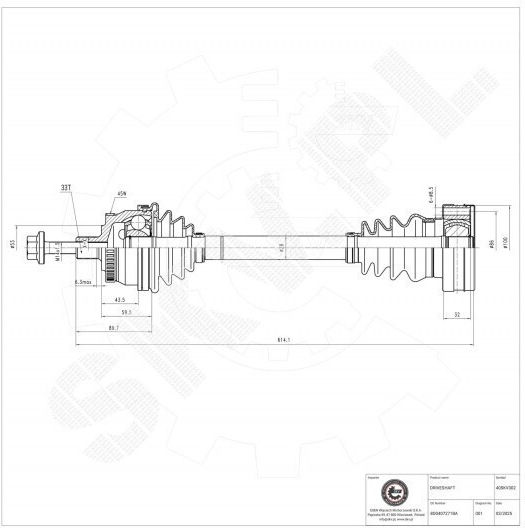 SKV Half Axle for Audi A4 Volkswagen Passat