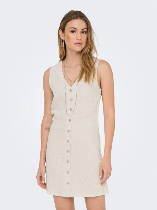 Only Mini Shirt Dress Ecru