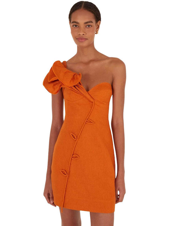 Summer Mini Dress for Wedding / Christening Orange Flower