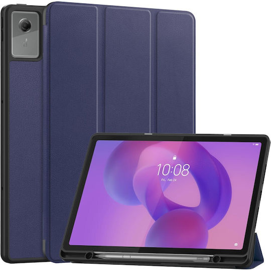 Калъф Lenovo Idea Tab Plus Oem Флип Калъф Синтетична Кожа Pu Tpu Тъмносин Стойка