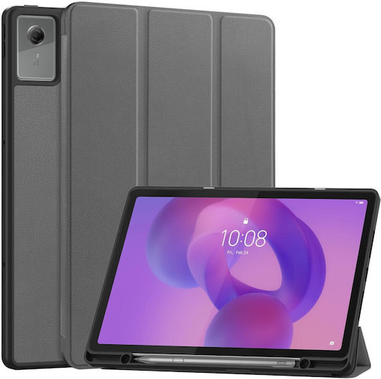 Калъф Lenovo Idea Tab Plus Oem Флип Калъф Синтетична Кожа Pu Tpu Сив Стойка