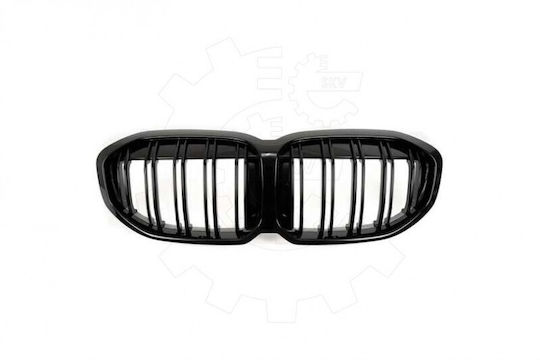 Full Left or Right Radiator Mask Double Stripe Black Gloss