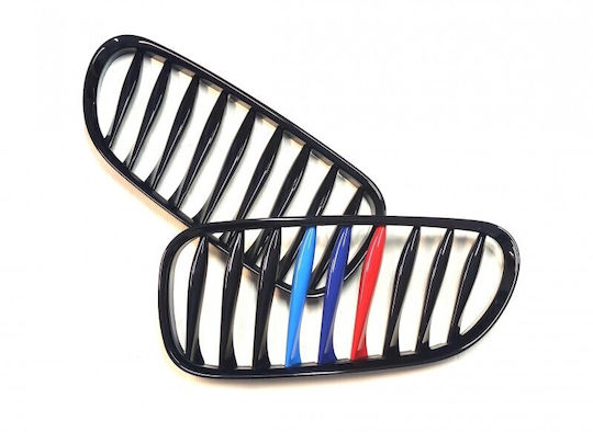 BMW Z4 E85 E86 2003 2009 Black Glossy Front Mask Set 3 Colors 2 Pieces Right Left Adjustment