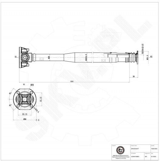 Transmission Shaft for Mercedes-Benz C-Class E-Class S-Class GLK Cls A2044106801